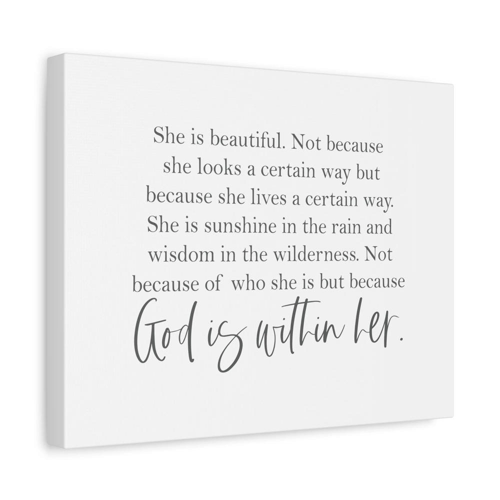 Scripture Canvas God Is Within Her Psalm 46:5 Christian Wall Art Bible Verse